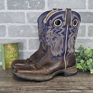 Durango Lady Rebel RD3576 Western Cowboy Boots Brown Purple Women 8M